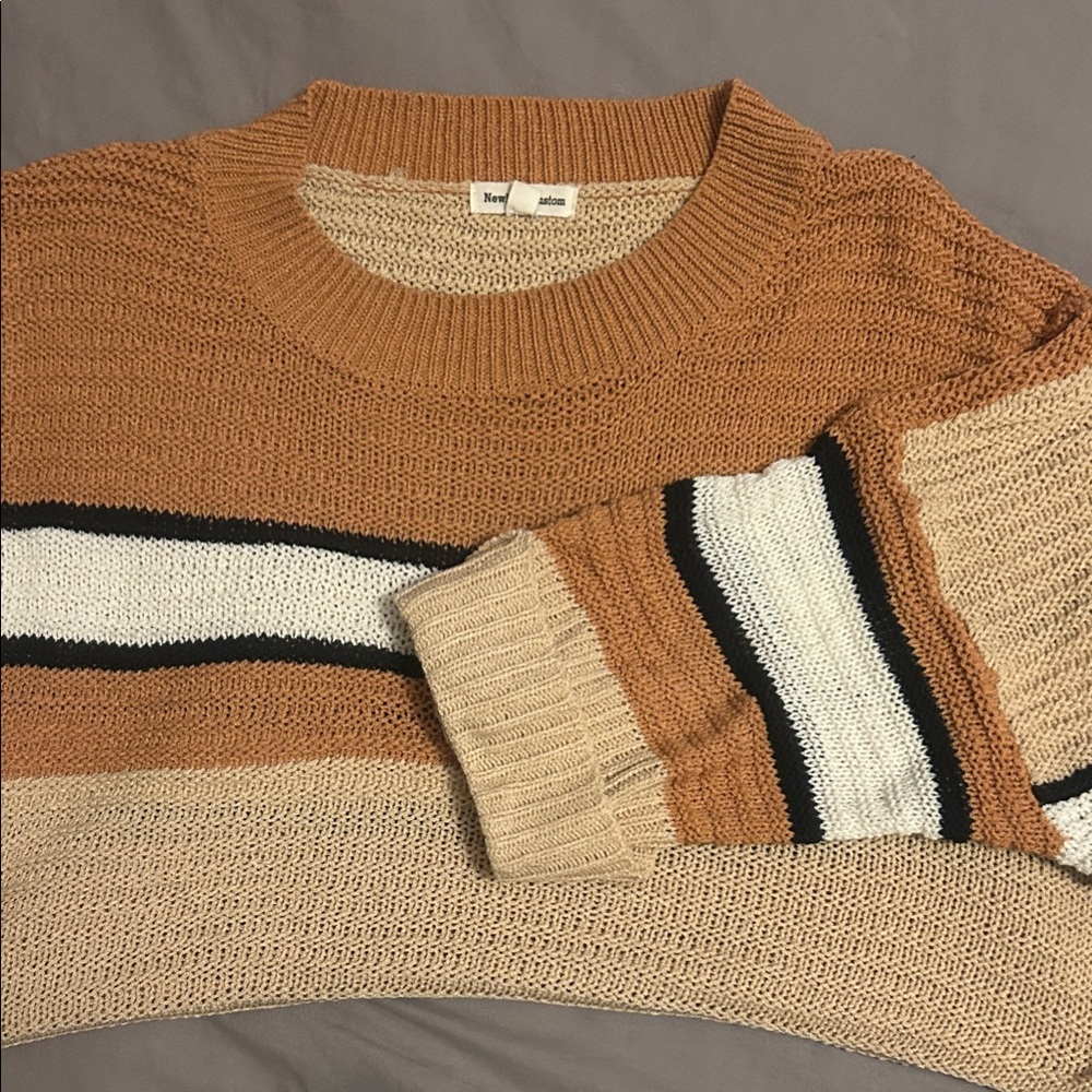 Women’s Tan and Cream Sweater